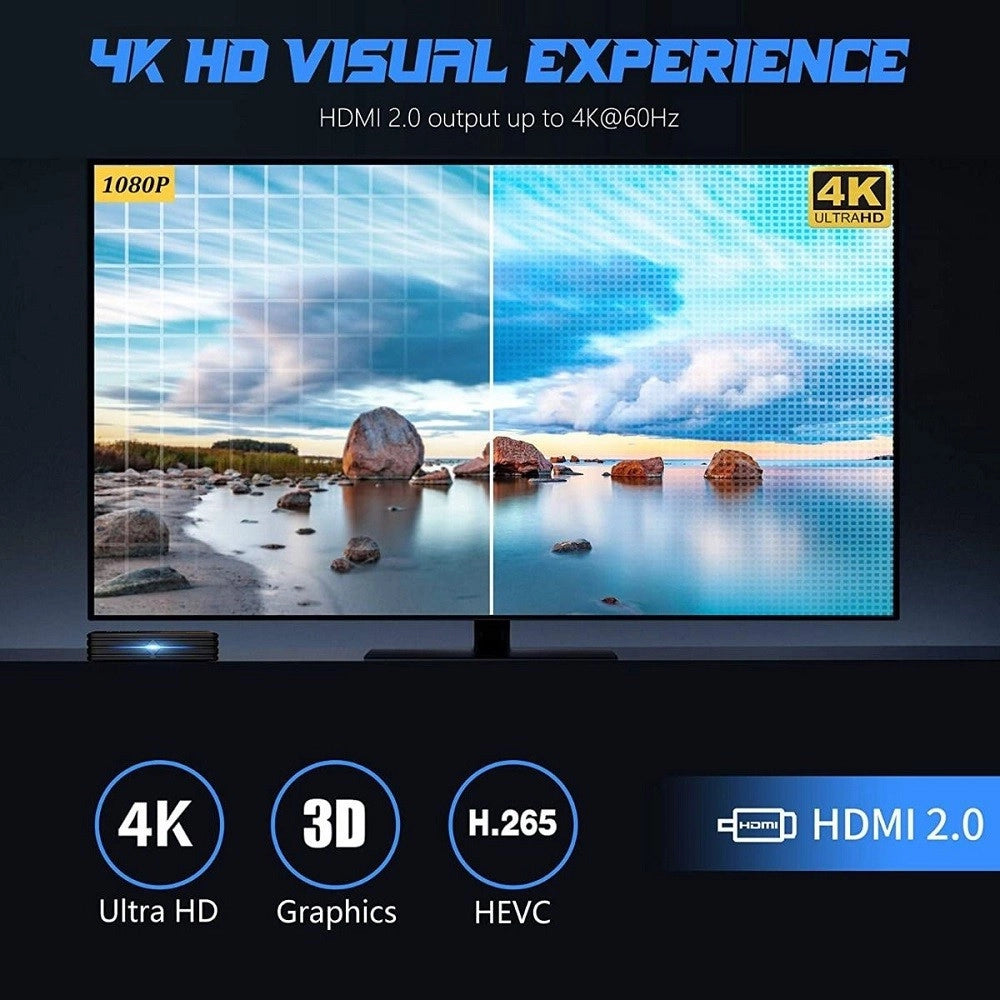 Trade Shop - Smart Tv Box Qt5 Wifi Hdmi Supporta 5g Risoluzione 4k Connettività Bluetooth Wifi -