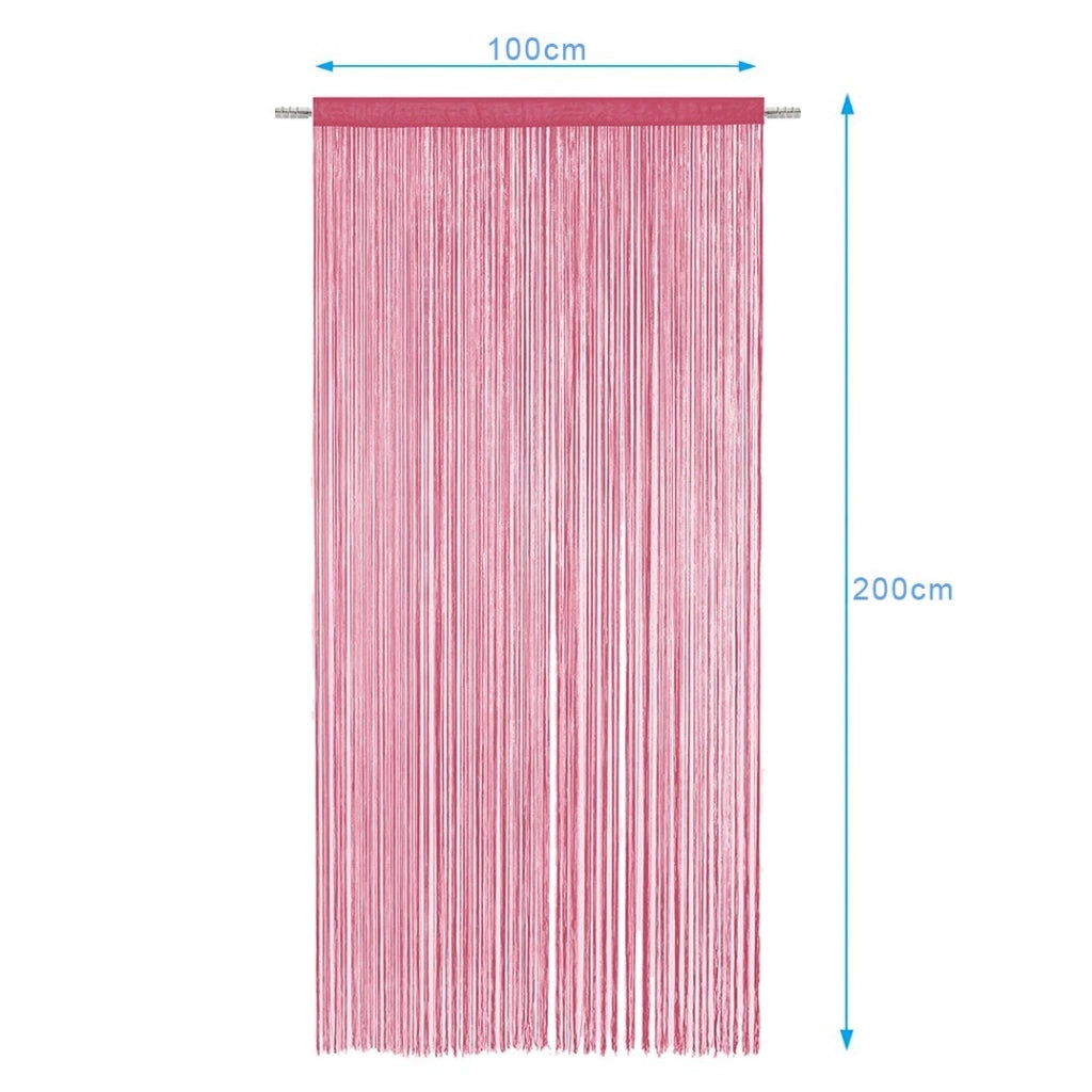 Tenda a Fili Elegante Per Porte Finestre Pannello 100x200 Cm Divisorio Camere Stanze Ambienti Rosa