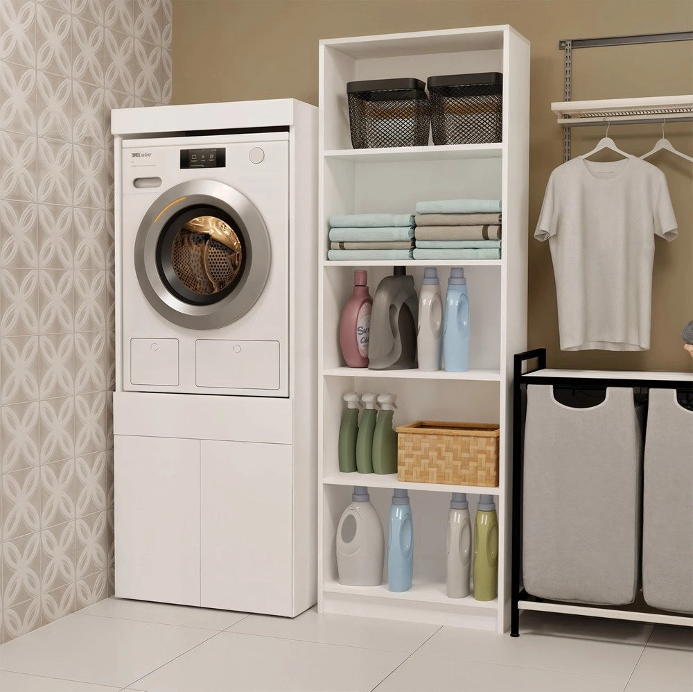 Mobile bagno per lavatrice o asciugatrice POLA twin 1s bianco scaffale cassetto