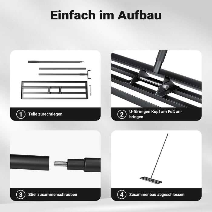 Rastrello livellatore in alluminio 120 x 25 cm, per livellamento e sabbiatura di terreni prati