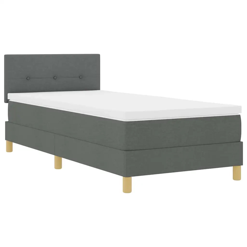 Letto a molle con cuscino Grigio scuro 100 x 200 cm Tessuto 3338896