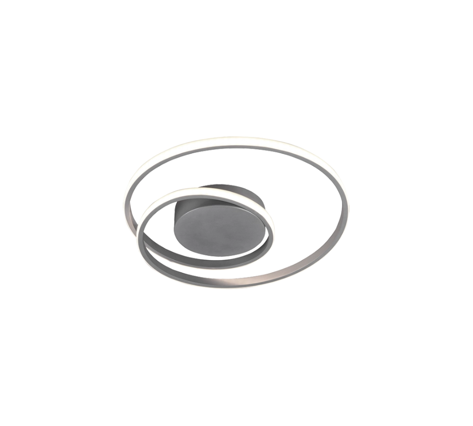 Plafoniera LED spirale, metallo, titano, D 39 cm, Zibal