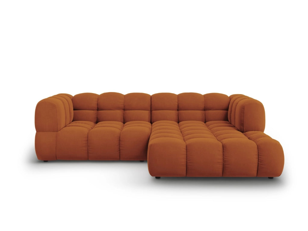 Cosmopolitan Design - Divano angolare modulare destro "Sky" 3 posti in velluto terracotta 
