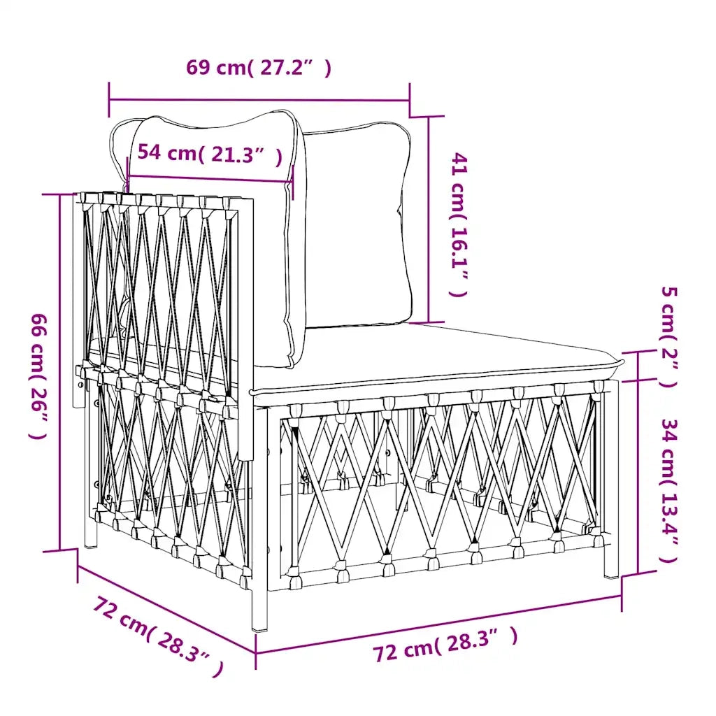 Divano Angolare Giardino Cuscini-Sofa da Giardino-Divanetto da esterno Antracite Tessuto Intrecciato