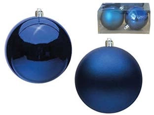 SFERE LISCE 1 LUCIDA + 1 SATINATA COLORE BLU  mm.80 box pz.2