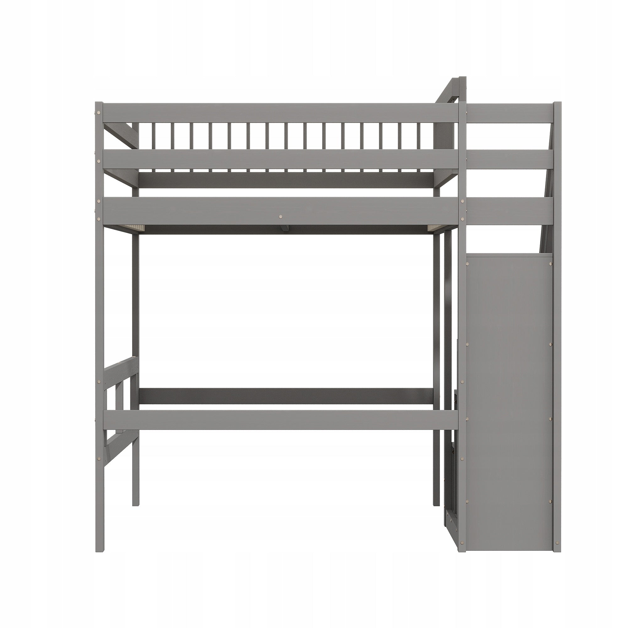 Letto in legno 140x200 - Xylo - Grigio senza materasso