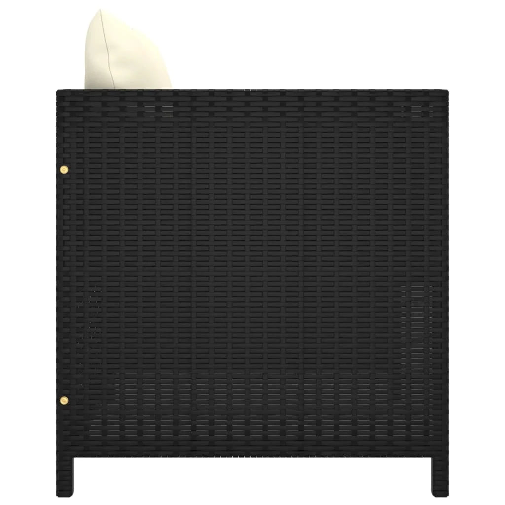 Set di mobili da giardino mobili da esterno 5 pezzi con cuscini resina intrecciata nera 02_0016489