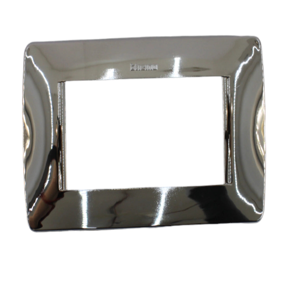 Placca 4P cromo luna Bticino