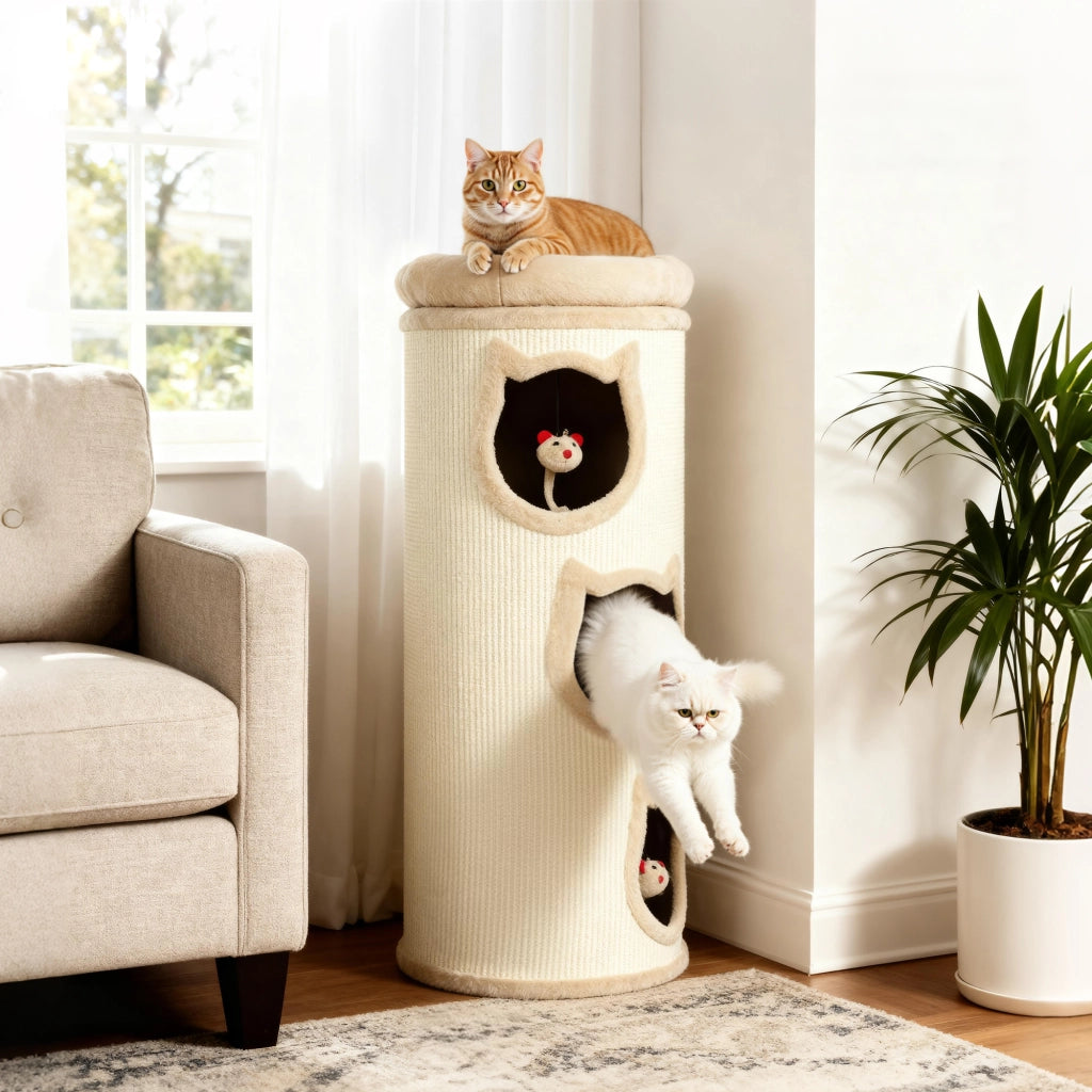 Tiragraffi per gatti con piattaforma ¨C zephmum ¨C 38x96 cm crema