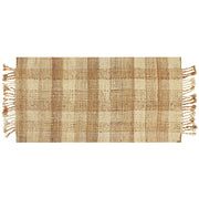 Tappeto juta beige 80 x 150 cm con nappe motivo geometrico intrecciato fatto a mano stile boho per soggiorno camera da letto