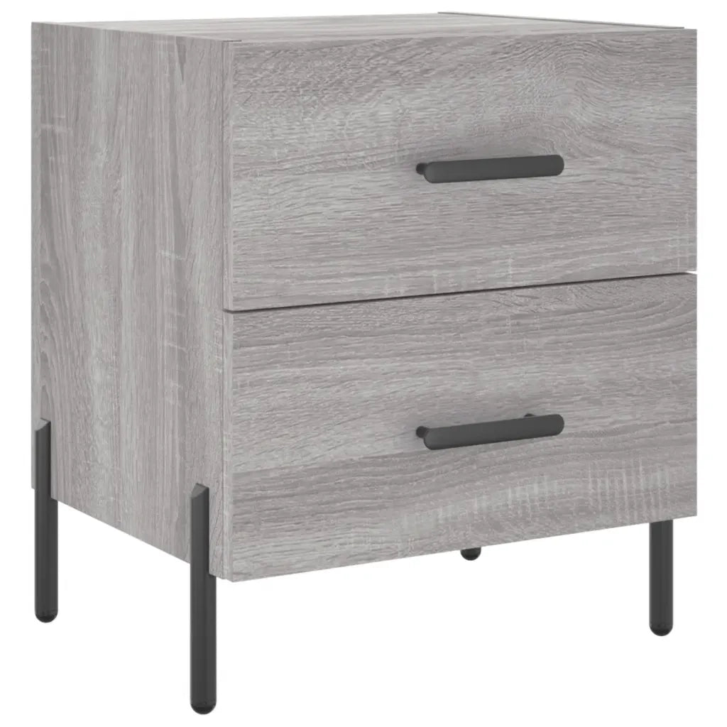Set di 2 Comodini | Armadio da Notte | Mobiletto da notte Grigio Sonoma 40x35x47,5 cm in Legno Multistrato