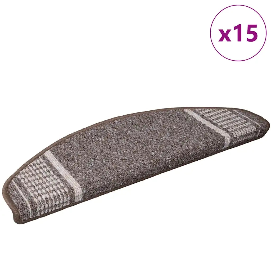 Tappetini per scale autoadesivi 15 pcs Marrone 65 x 21 x 4 cm