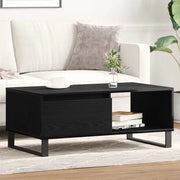 Tavolino da salotto con cassetto Rovere Nero 90 x 50 x 36,5 cm 862963
