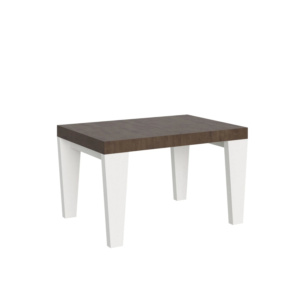 Tavolo Allungabile 130/234x90x77 cm Spimbo Mix  piano Noce gambe Bianco Frassino