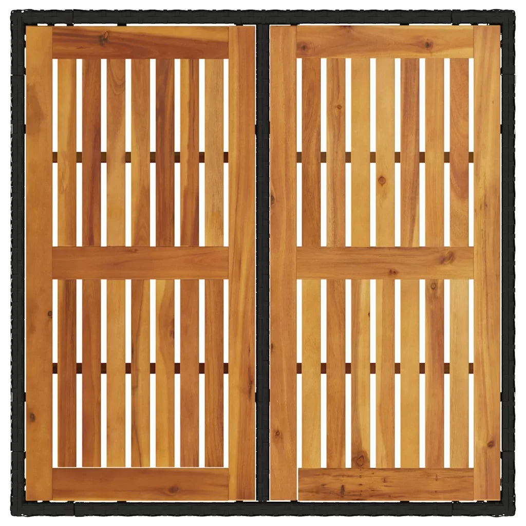 Set da Pranzo per Giardino 5 pcs Nero polyrattan 3334902