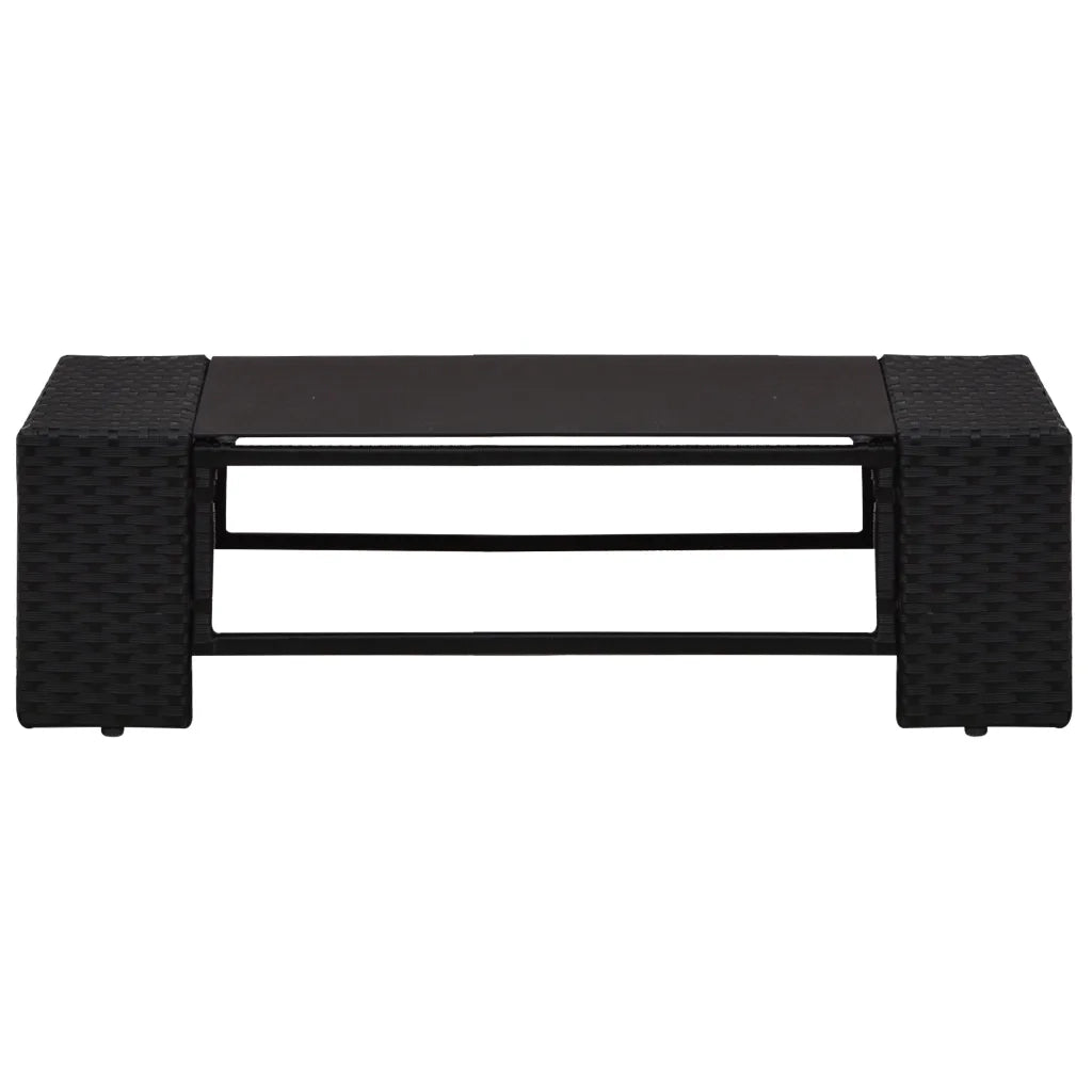 Set Divani da Giardino 6 pz con Cuscini in Polyrattan Nero 3067143