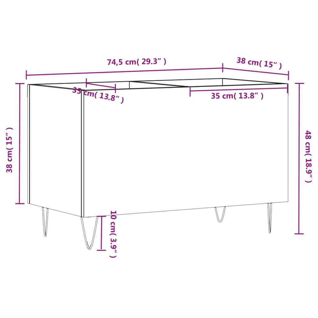Mobile Porta Dischi Grigio Sonoma 74,5x38x48 Legno Multistrato CFW8288572