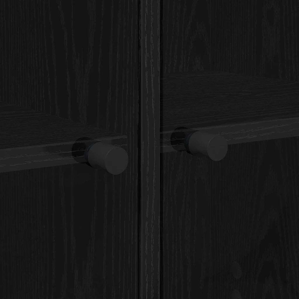 Mobile laterale Rovere Nero 68 x 37 x 75,5 cm Legno multistrato 886248