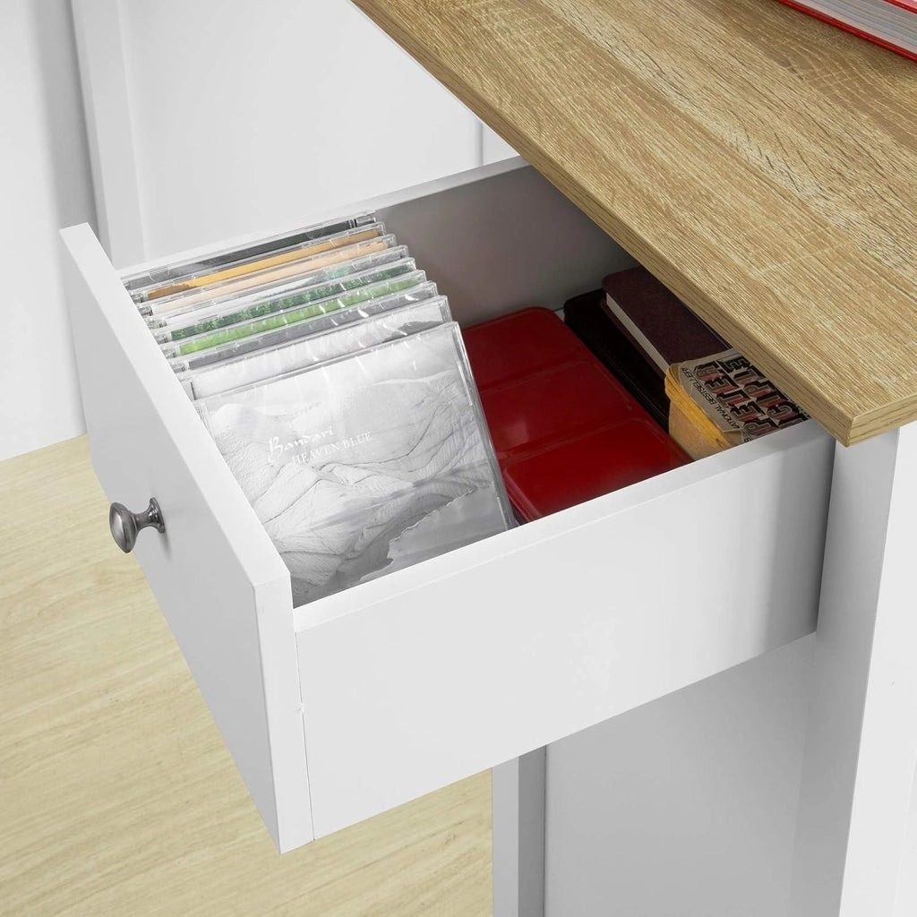 Penisola cucina Tavolo alto bar in legno Lunghezza: 120 cm Profondità: 55 cm Altezza: 90 cm bianco FWT64-WN