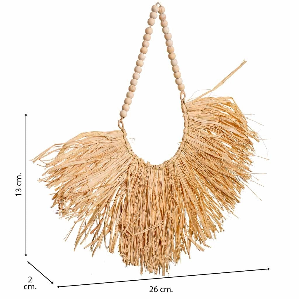 Collana decorazione muro in fibra naturale marrone 26x02x13h