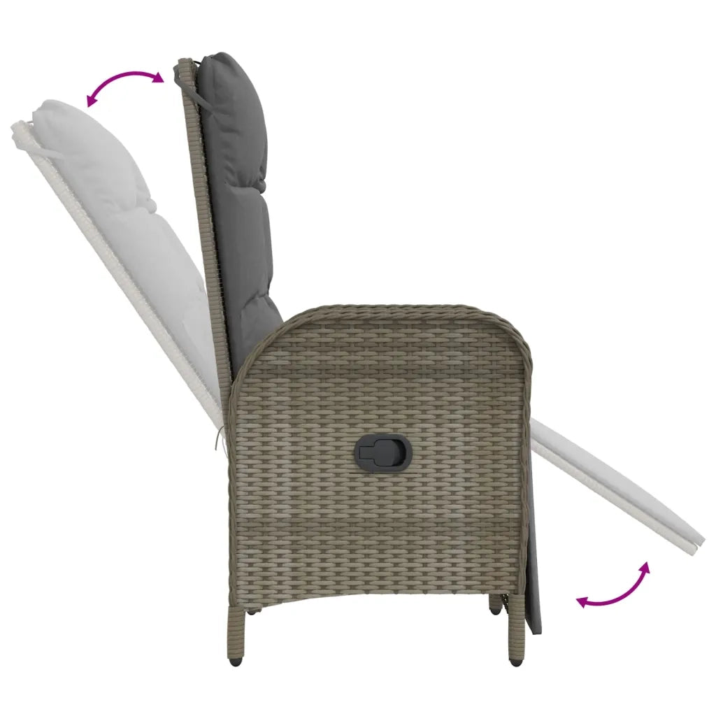 Set da Pranzo da Giardino 4 pz con Cuscini in Polyrattan Grigio 3203508