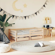 Giroletto Bambini con Cassetti-Struttura Letto Bambini 70x140 cm Legno Massello di Pino 217342
