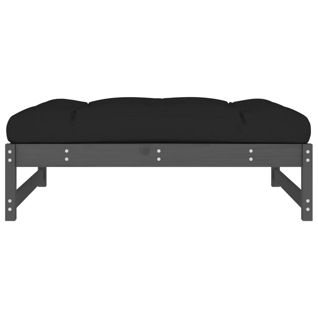 Poggiapiedi da Giardino 120x80 cm Legno Massello di Pino Grigio 825739