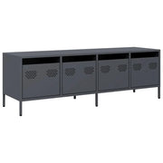 Mobile TV multimediale scaffale TV credenza TV sala da pranzo soggiorno camera da letto antracite 135 x 39 x 43,5 cm acciaio laminato a freddo antracite 02_0026393