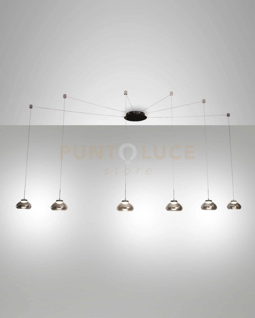 ARABELLA SOSPENSIONE FUME' 6 LUCI A LED 3000K - 48W - 4530 lm DIMMERABILE SMART C/ACCESS.