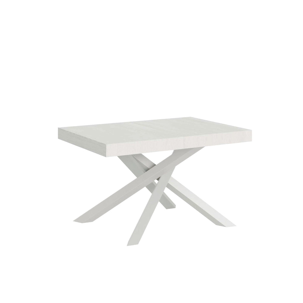 Tavolo Allungabile 140-244x90x77 cm Volantis Bianco Frassino Telaio Bianco