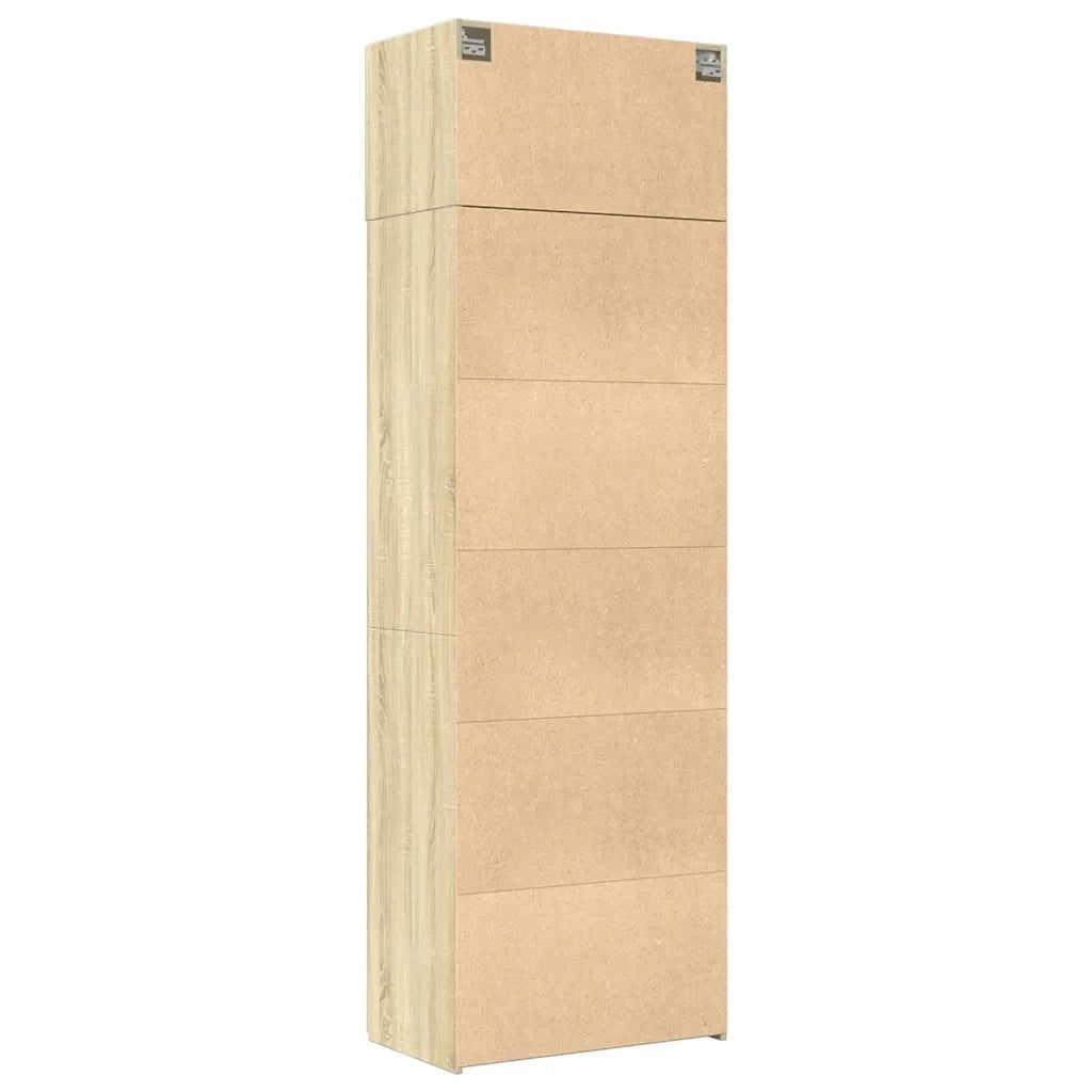Mobile contenitore alto in legno composito 70 x 42,5 x 225 cm grande capacità scomparti multipli legno composito rovere Sonoma 02_0055576