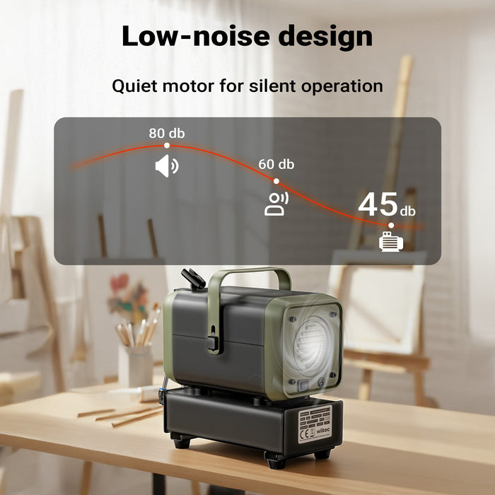 Compressore aerografo HS-679F 1/6 CV, dispositivo ad aria compressa 28 l/min, compressore per pistola aerografo con supporto e manometro, per decorazioni con aerografia
