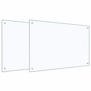 Set di 2 paraschizzi per cucina in vetro temperato 90 x 60 cm resistenti al calore design moderno trasparenti 02_0056225
