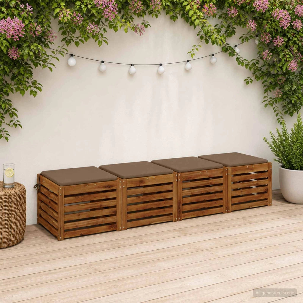 Cuscini per Sedia in 4 Pezzi SOEST 4 pz 100% Poliestere Tortora 944326