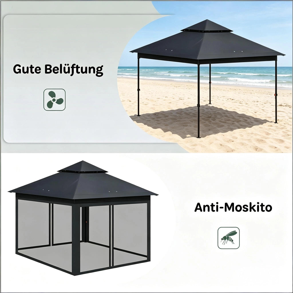 Tenda da giardino esterno a doppia parete tende per feste gazebo esterno gazebo portatile per patio (solo con gazebo)