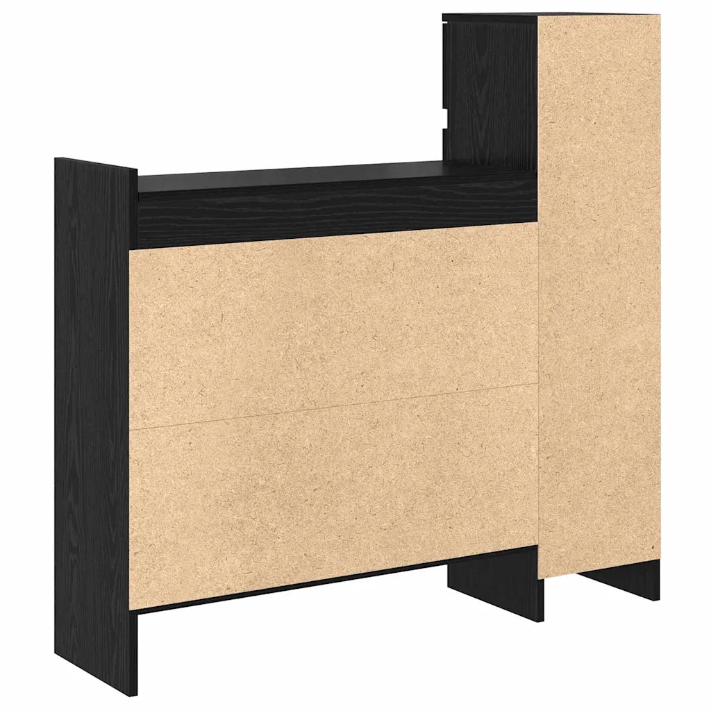 Mobile per scarpe con cassetto Rovere Nero 100,5 x 28 x 100 cm 871388