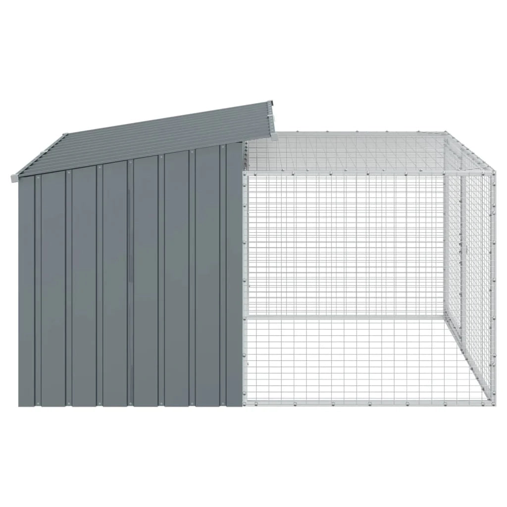 Cuccia per cani con recinto 153 x 194 x 110 cm antracite 02_0043469