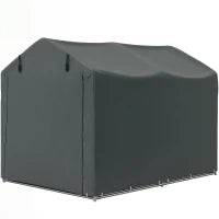 Tenda Garage con Ingresso Avvolgibile, Corde e Picchetti, in Metallo Zincato e PE, 220x157x165 cm, Grigio Scuro
