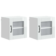 Set di 2 pensili da cucina moderni e funzionali 40 x 31 x 40 cm in legno composito bianco lucido 02_0053872