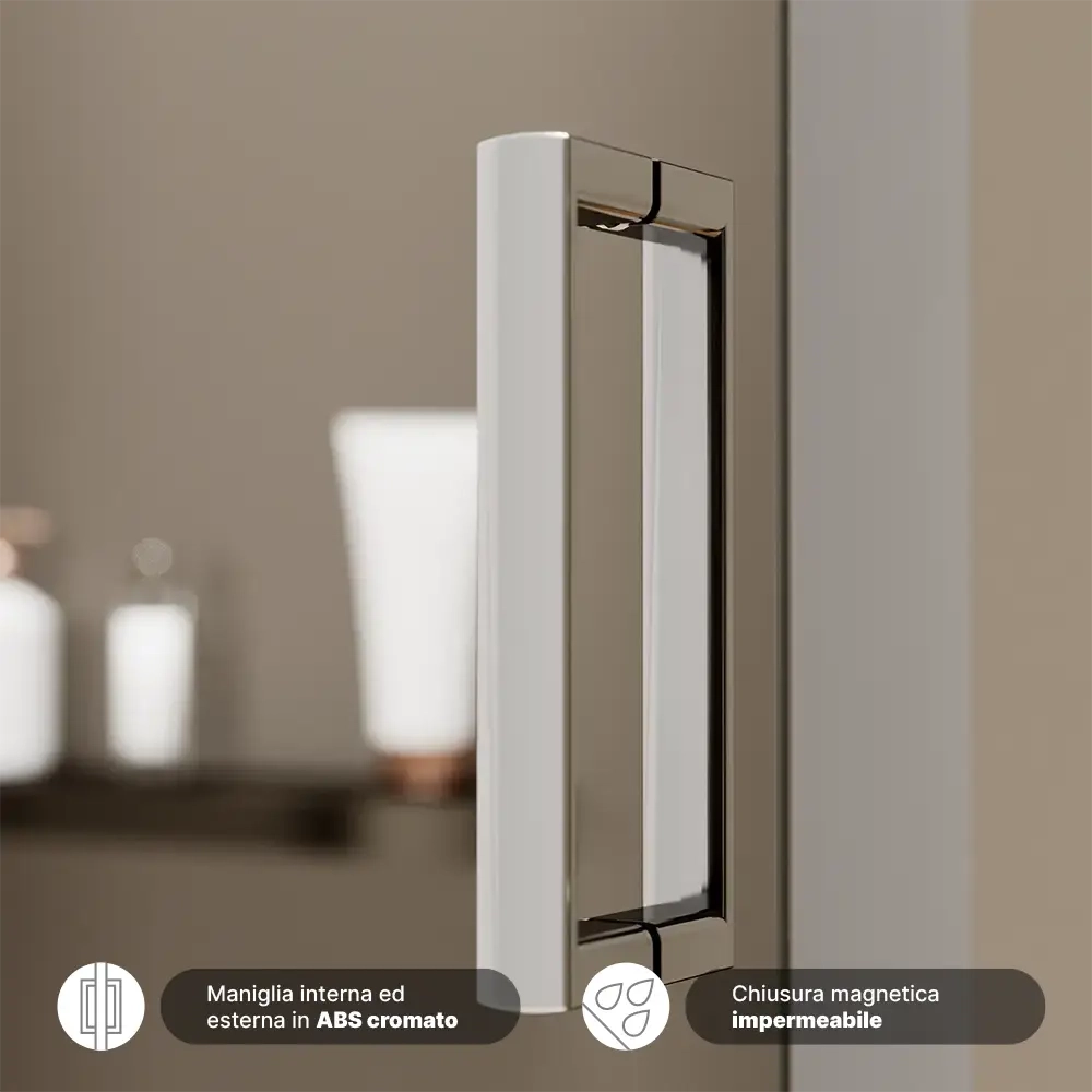 Nicchia box doccia 130 cm porta scorrevole reversibile vetro 6mm trasparente | Sicily