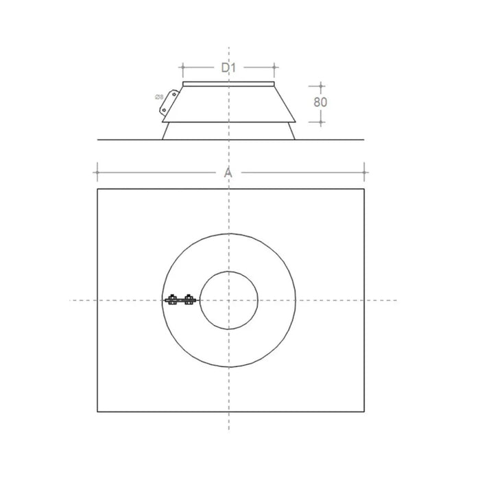 Faldale in rame da 100mm modello per tetti piani