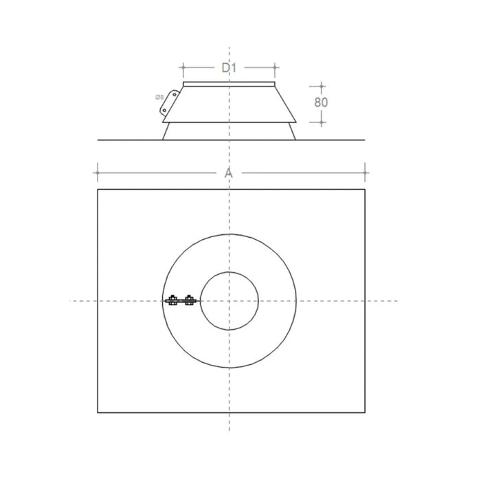 Faldale in rame da 220mm modello per tetti piani