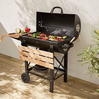 Barbecue a carbonella grill + affumicatore, nero