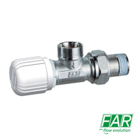 Valvola Termostatizzabile 1/2" FAR 1615 12 Comando Orizzontale a Squadra