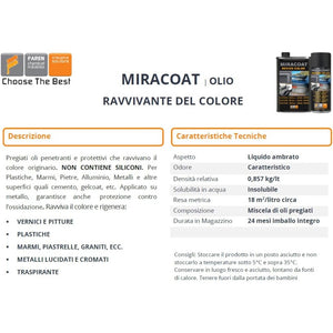 Faren 400ml miracoat spray protettivo e ravvivante per plastica metallo legno pietre