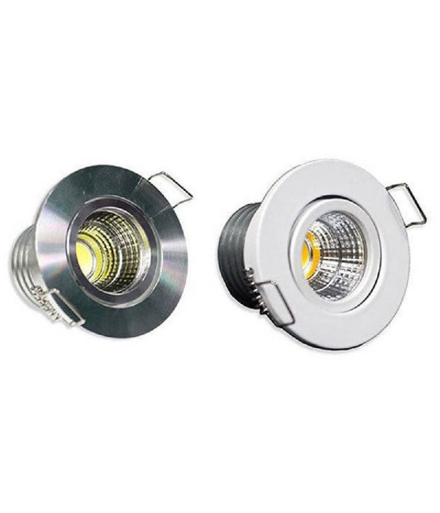 Faretto 1 Led Cob Incasso 3 Watt 270lm Orientabile Luce Calda Fredda Naturale         