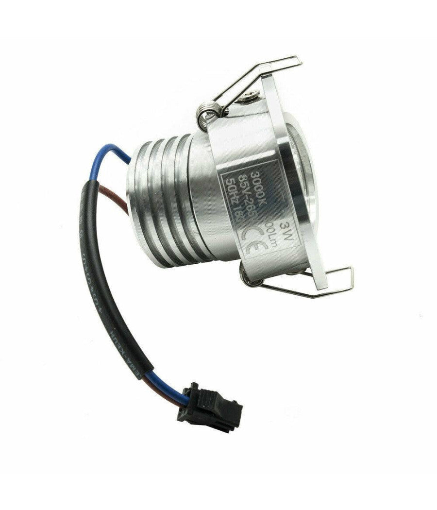 Faretto 1 Led Cob Incasso 3 Watt 270lm Orientabile Luce Calda Fredda Naturale  Argento-bianco Caldo      -