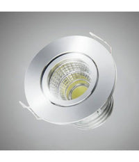 Faretto 1 Led Cob Incasso 3 Watt 270lm Orientabile Luce Calda Fredda Naturale  Argento-bianco Caldo      -