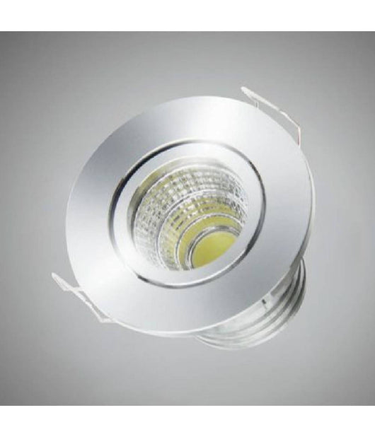 Faretto 1 Led Cob Incasso 3 Watt 270lm Orientabile Luce Calda Fredda Naturale  Argento-bianco Caldo      -