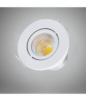 Faretto 1 Led Cob Incasso 3 Watt 270lm Orientabile Luce Calda Fredda Naturale  Bianco-bianco Caldo      -
